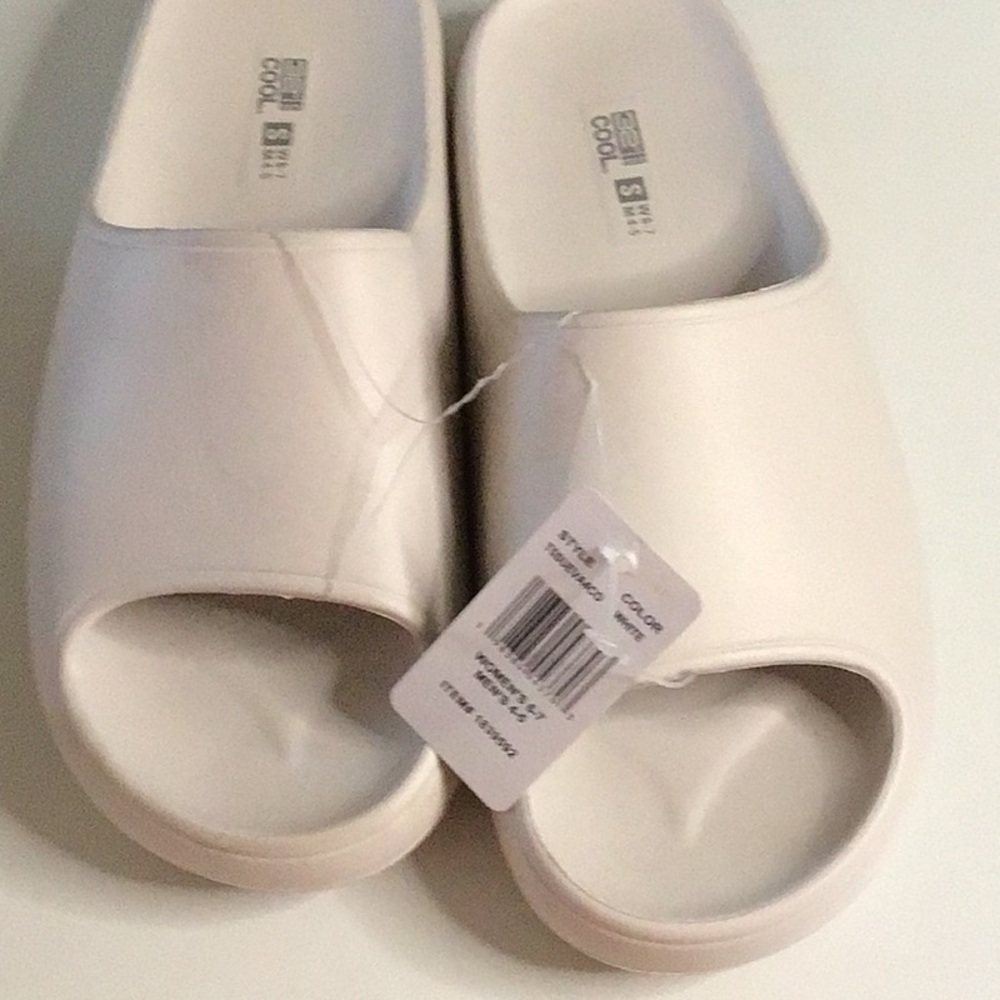 Women's White Slide Sandals